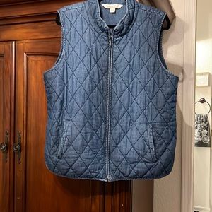 Women’s size L Coldwater Creek Denim Quilted Vest